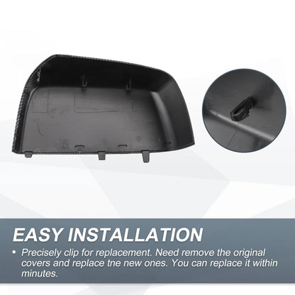 Rearview Mirror Cover Caps Set 2 x Black Carbon Fiber for Chevrolet Colorado GMC