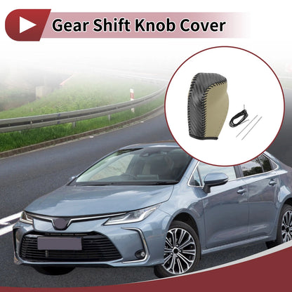 1 Pc Gear Shift Knob Cover for Toyota Corolla (2014–2018) Beige Faux Leather