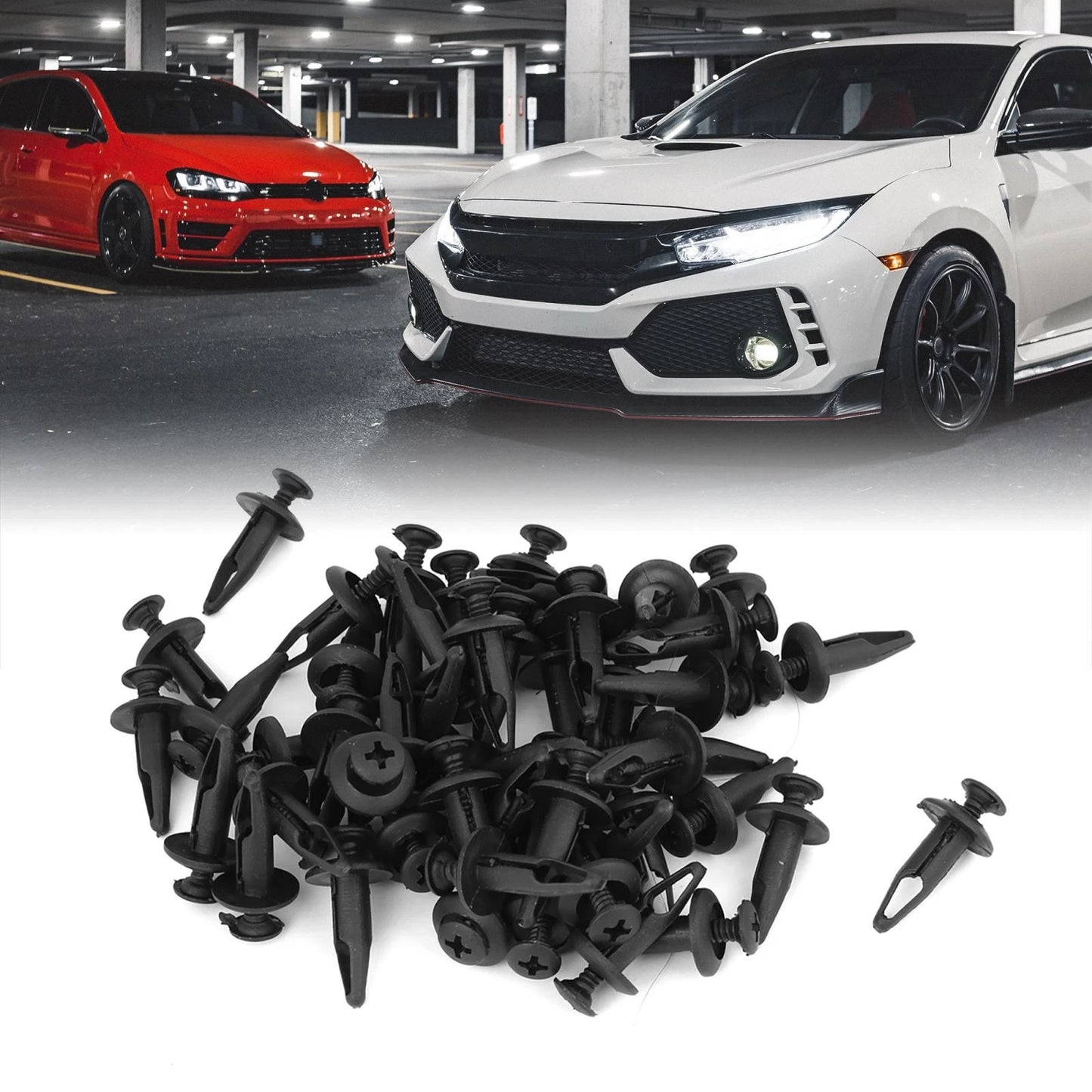 50 Pcs Push-in Rivet Retainer Fasteners for Ford (Various Models)