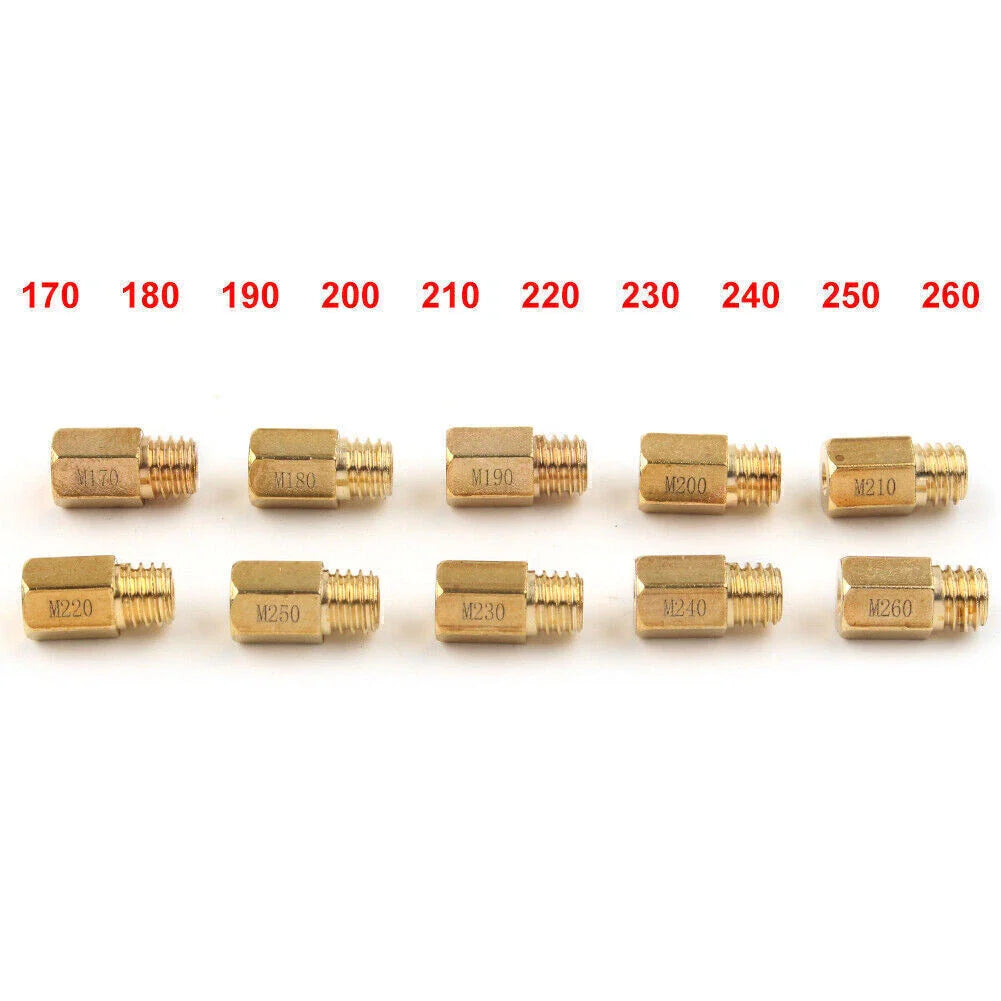10 Pcs Hex Type Main Jets for MIKUNI VM/TM/TMX Carburetor (170-260)