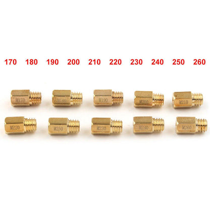 10 Pcs Hex Type Main Jets for MIKUNI VM/TM/TMX Carburetor (170-260)