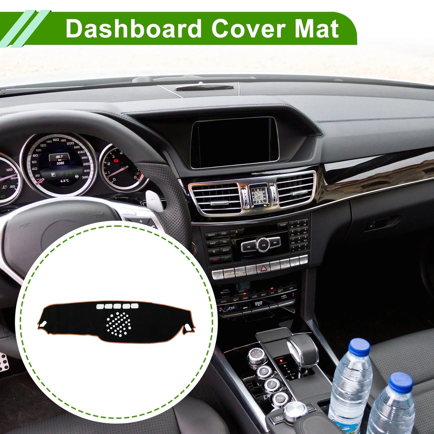 Dashboard Cover for Mercedes-Benz E-Class (2017–2021) Black Orange