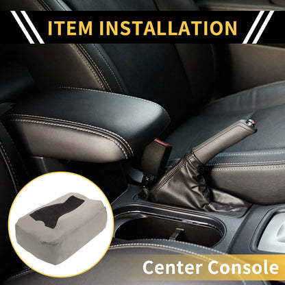 Center Console Cover for Chevrolet Silverado Microfiber Leather Zipper Grey