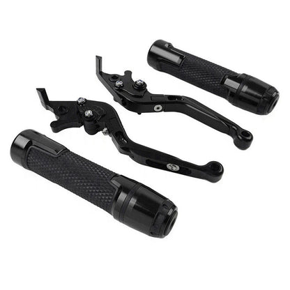Folding Black Brake Clutch Lever Grip Set for Yamaha MT-15 XSR155 (2018-2023)