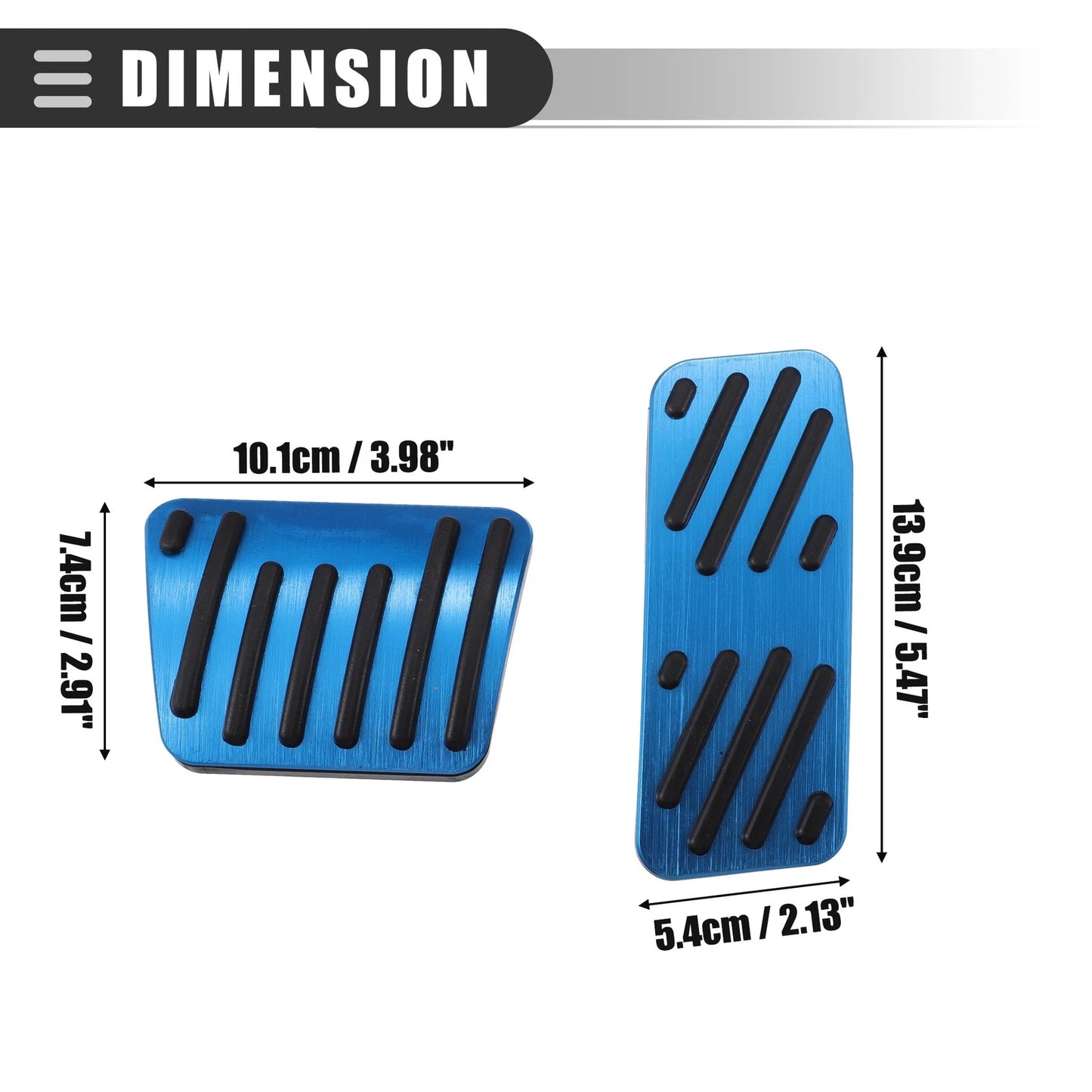 Set of 2 Brake Accelerator Pedal Covers for Jeep Cherokee (2014–2021) Black Blue