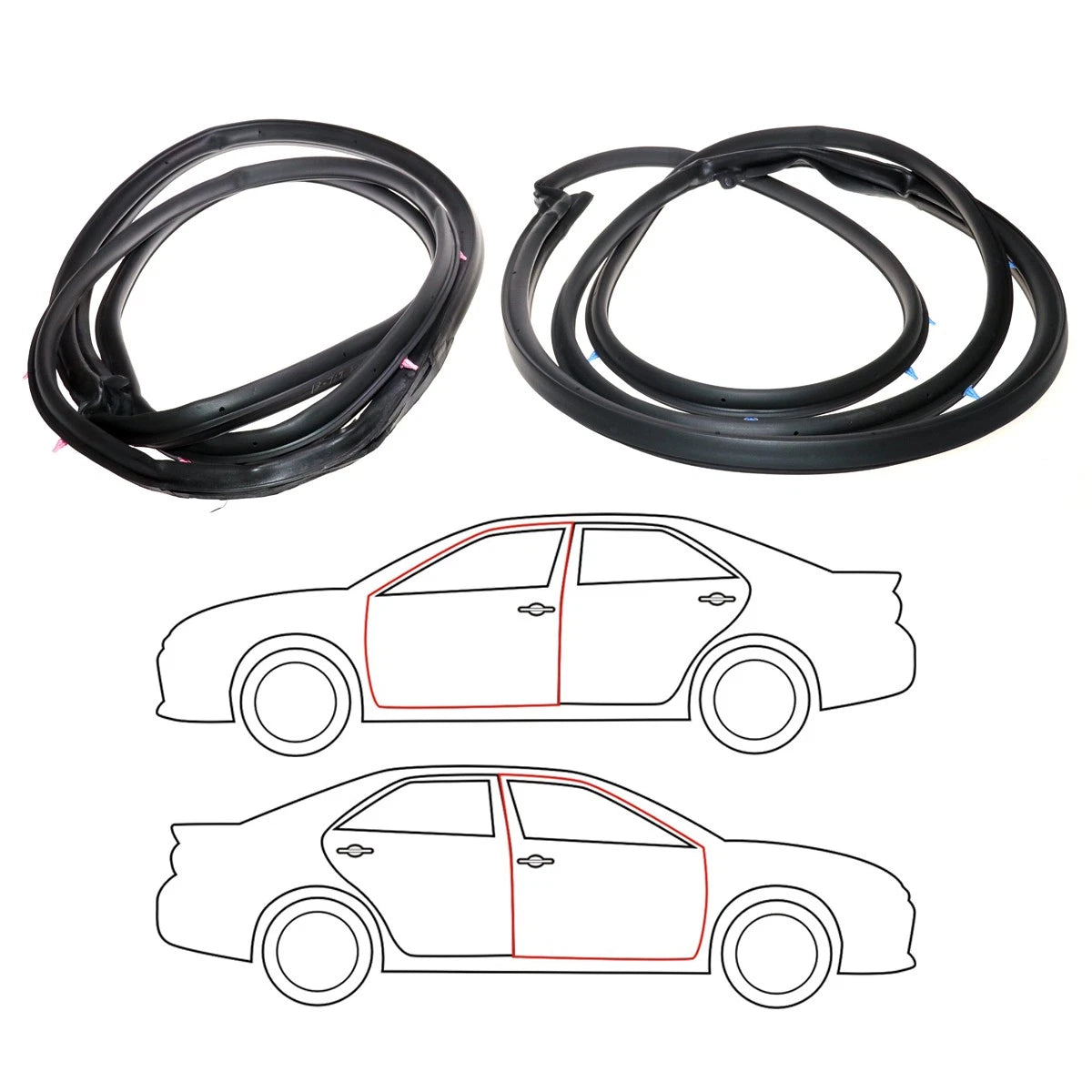 Front Door Weatherstrip Set for Toyota Corolla (2000–2007)
