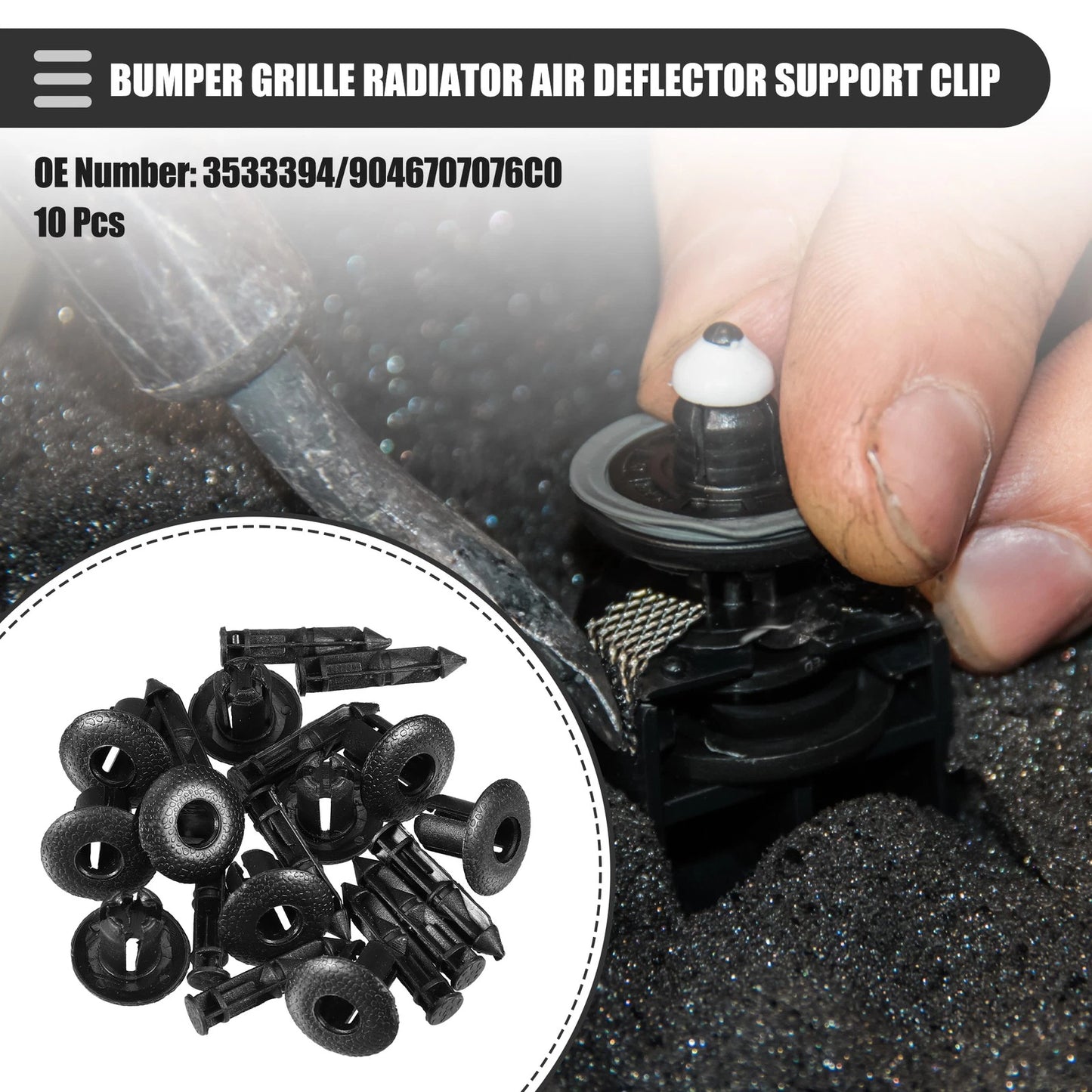 10 Pcs Bumper Grille Radiator Air Deflector Support Clip for Volvo  No.3533394