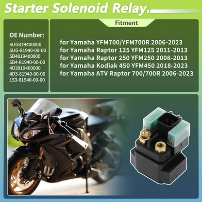 Starter Solenoid Relay for Yamaha YFM700/YFM700R (2006–2023) 5UG819400000/5B4819400000