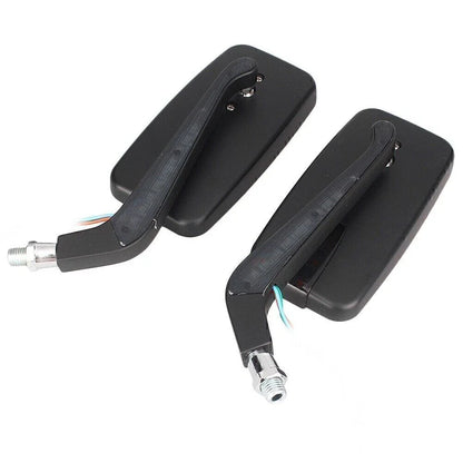 8mm/10mm Moto Left & Right Rear View Side Mirrors with LED Signal Light for Car