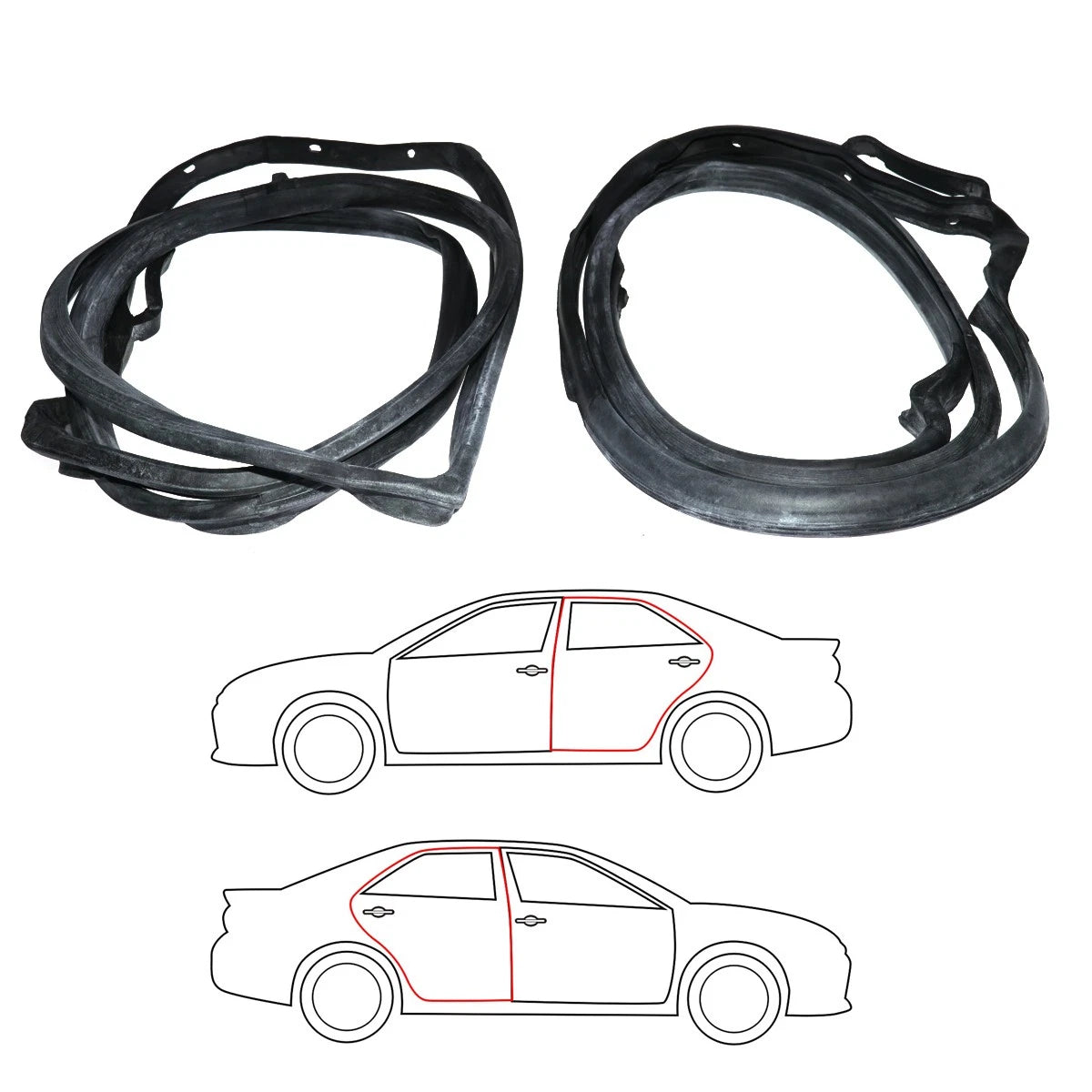 Rear Door Weatherstrip Pair for Mercedes-Benz W126 (1979–1981)