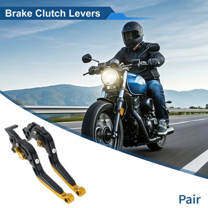 Brake Clutch Levers for KTM 390 Duke (2019–2023) Black Gold Tone End 1 Pair