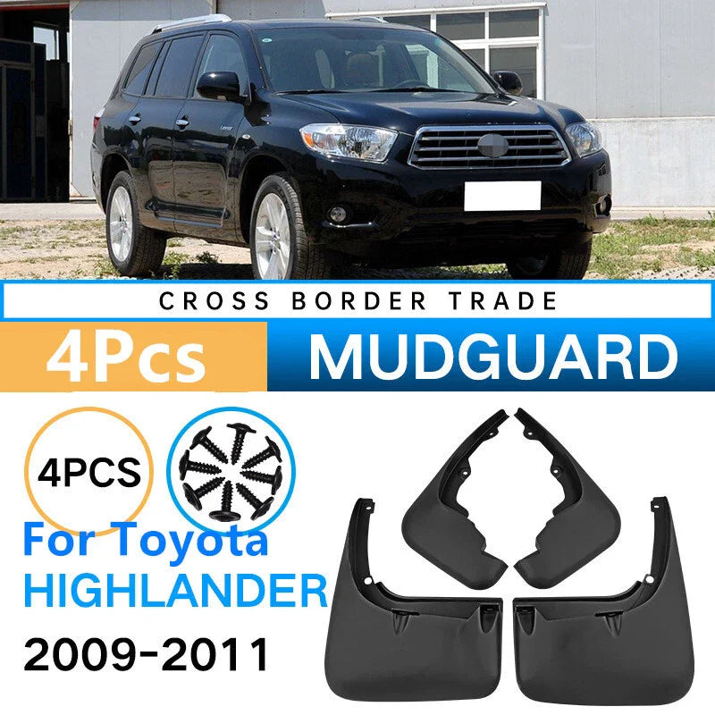 4 x Mud Flaps Splash Guards Fender Mudguard for Toyota Highlander (2009–2011)