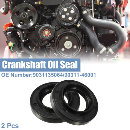 2 x Engine Crankshaft Oil Seals for Lexus GS300 (1993-2005) Black