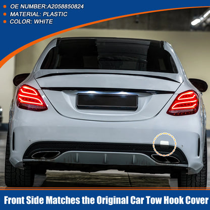 Tow Hook Cover for Mercedes-Benz C-Class (2015–2021) No.A2058850256 White