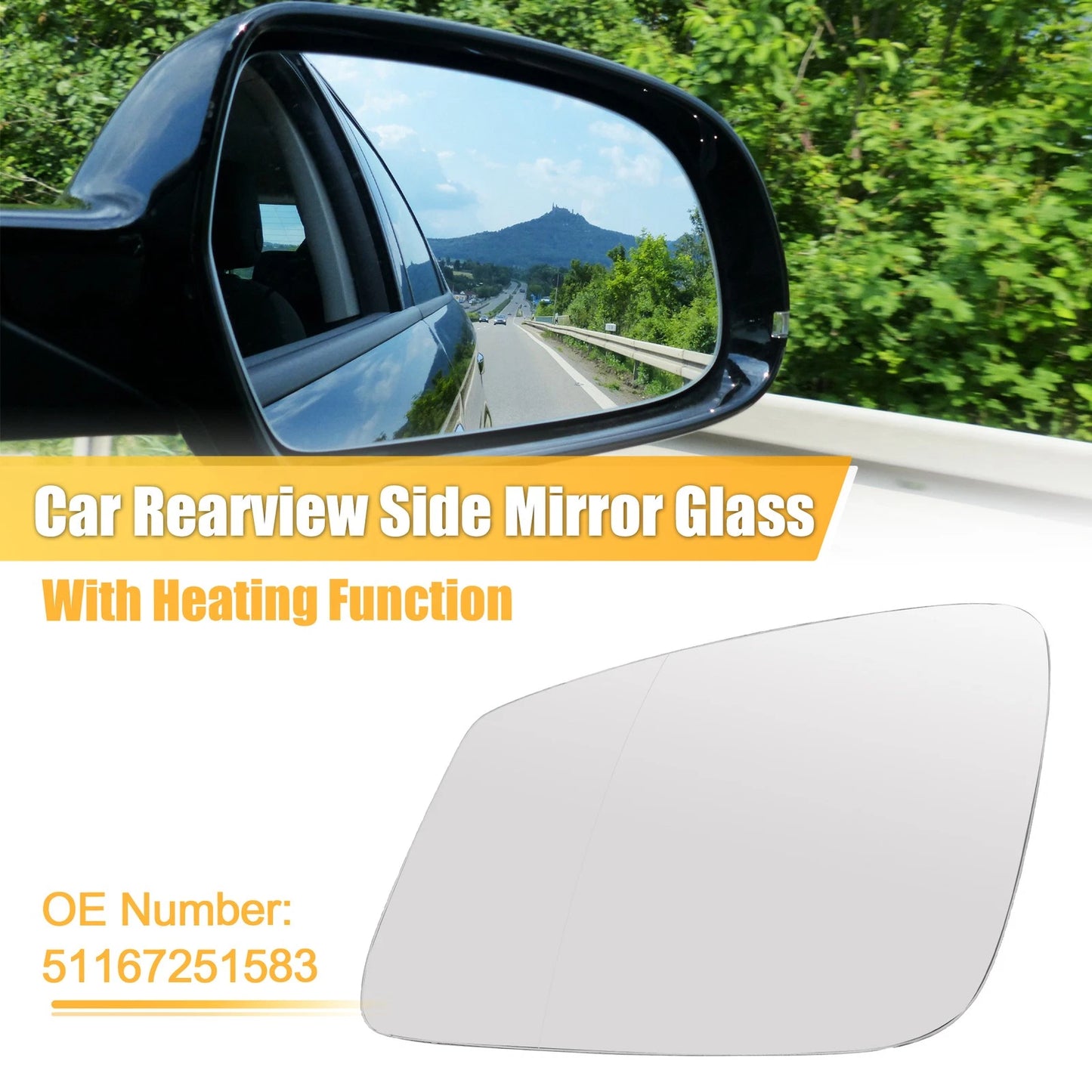 Heated Rearview Mirror Glass for BMW 5 Series (No. 51167251583)