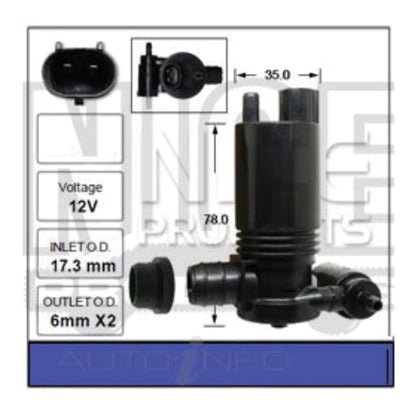 Windscreen Washer Pump for Nissan Pulsar C12 (2013–2017)