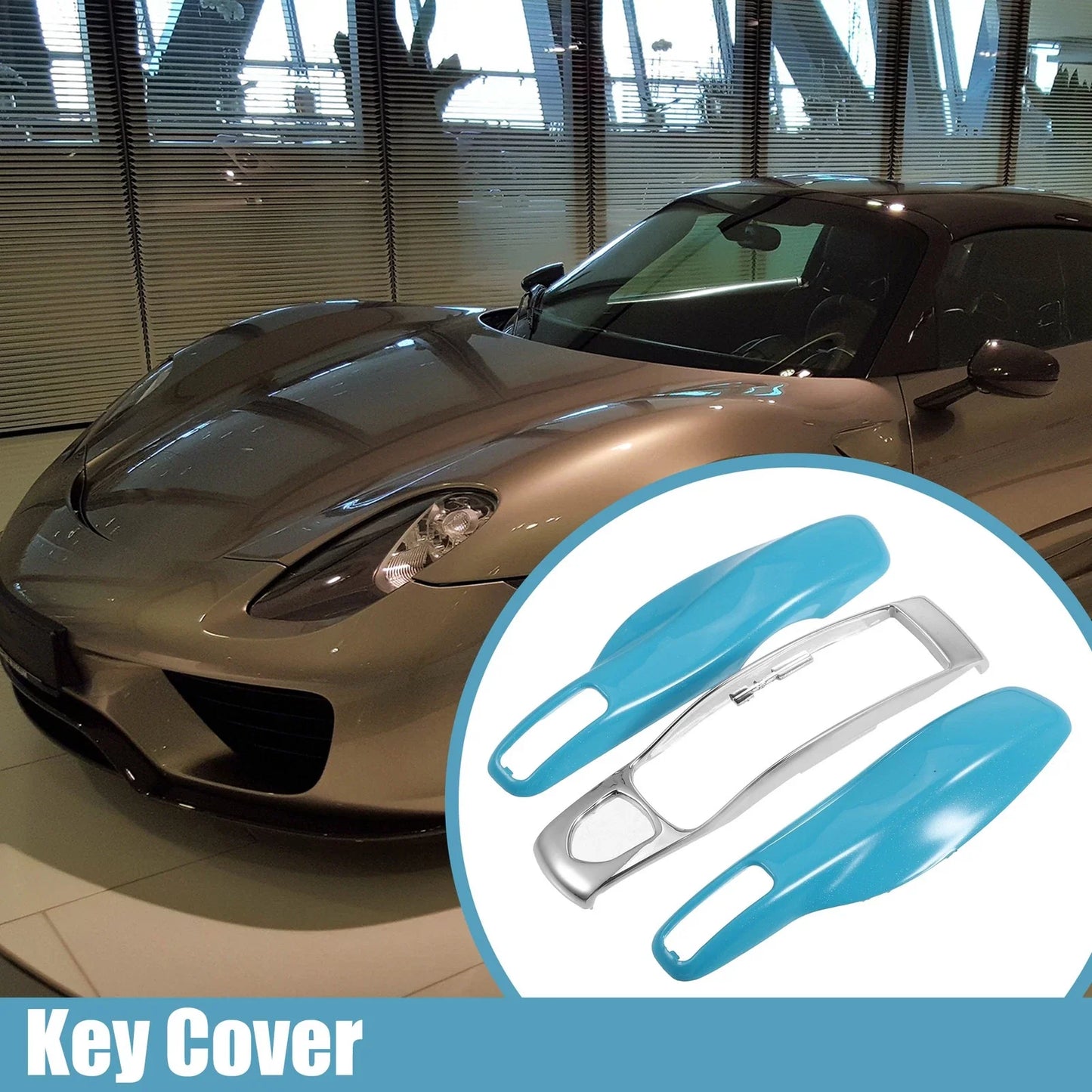 Vehicle Remote Key Cover Case for Porsche Macan 2014-Up - Blue