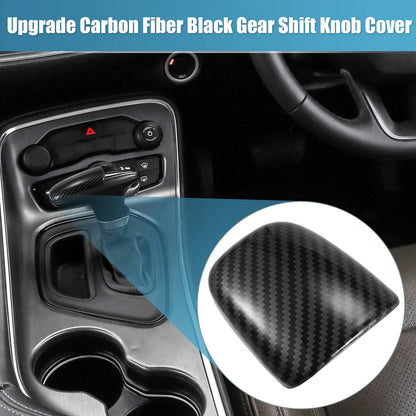 Gear Shift Knob Cover Trim for Dodge Challenger Charger (2015–2023) Carbon Fiber