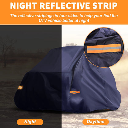 2 Seater UTV Cover for Polaris RZR Turbo R (2020–2023) 210D Navy Blue
