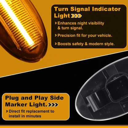 Set of 2 Side Marker Fender Lights 6325G3/6325.G3 for Peugeot 107 (2005–2015)