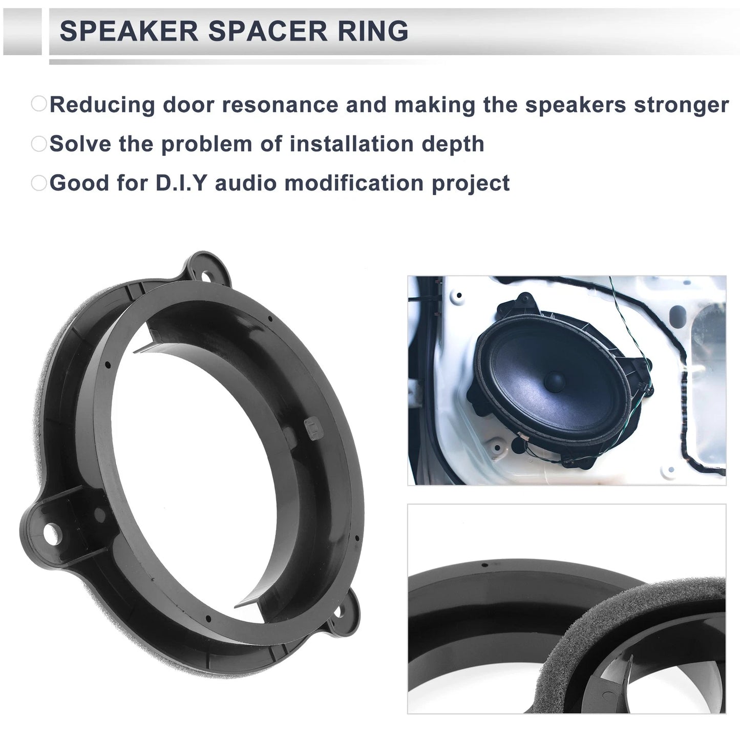 Set of 2 Speaker Spacer Rings for Nissan 6.5" Tweeter