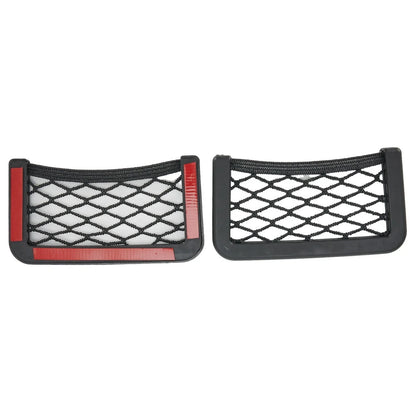 3 x Car Seat Side Back Storage Net Bag Phone Holder Pocket Organizer Black