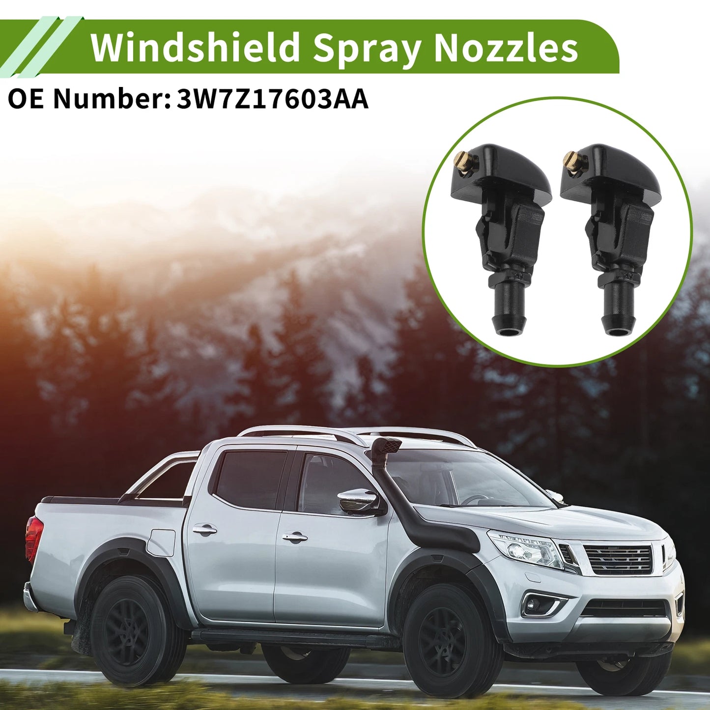 Windshield Washer Nozzle with Hose Connector for Ford (No. 3W7Z17603AA)
