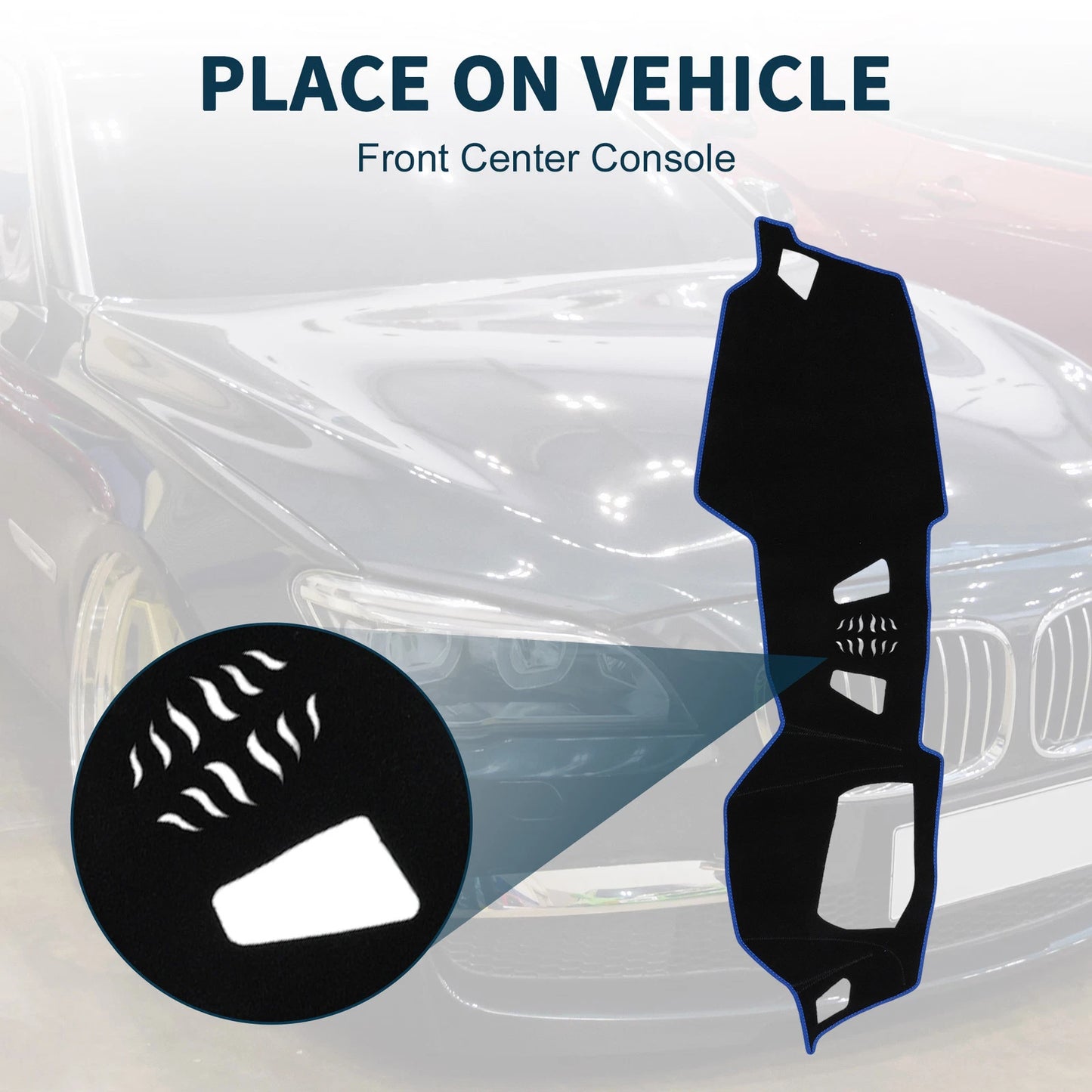 Dashboard Cover Mat for BMW 4 Series (2021) - Sun Protector Pad Black Blue