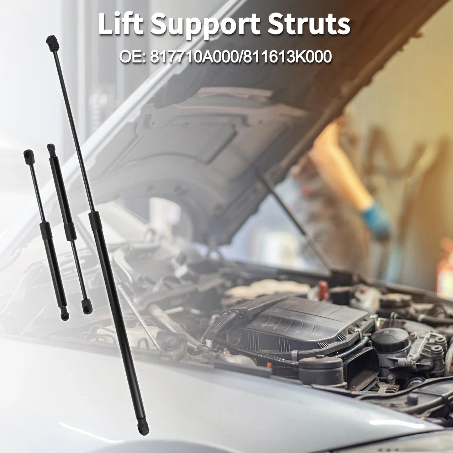 Hood Lift Supports Struts for Hyundai Sonata Sedan (2011-2014)