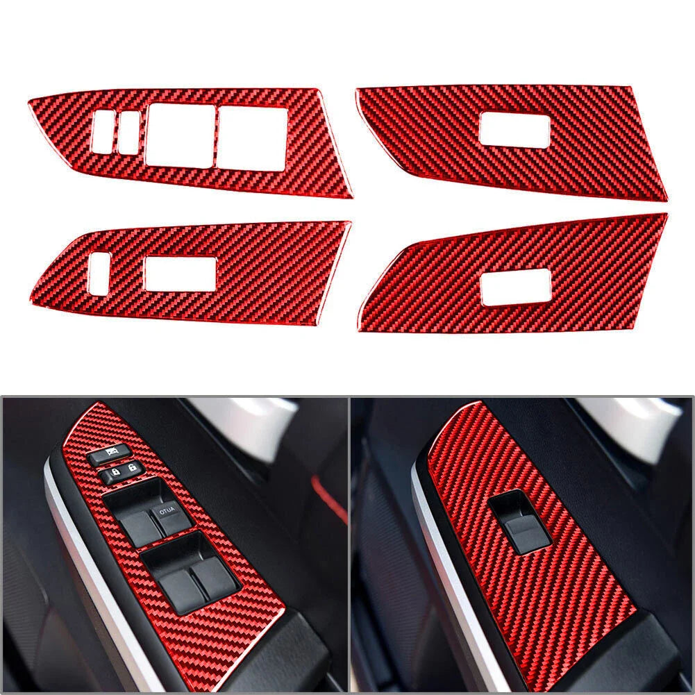 Red Interior Door Window Lift Switch Cover Trim for Toyota Tundra (2014-2021)