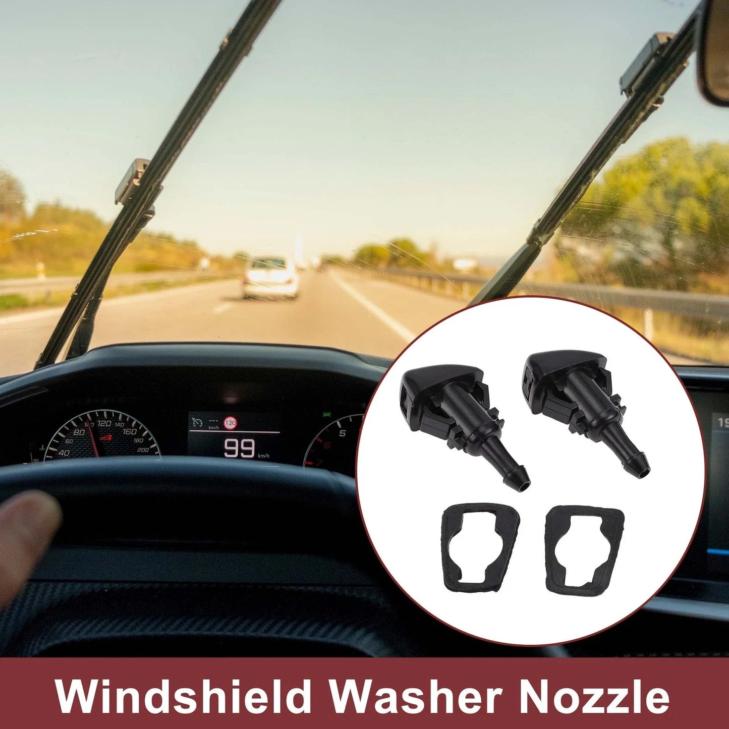 Windshield Washer Nozzle 2 x for Chevrolet Silverado 1500, Suburban (2007-2014)