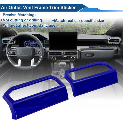 Set of 2 Air Condition Outlet Vent Trim Cover Frame for Toyota Tacoma (2024–2025) Blue
