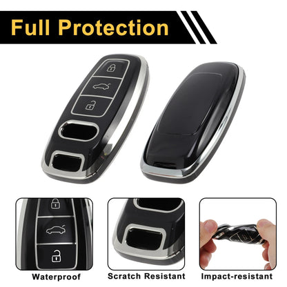 Smart Key Case for Audi A1 (2010–2023) - TPU Silicone, 3 Buttons
