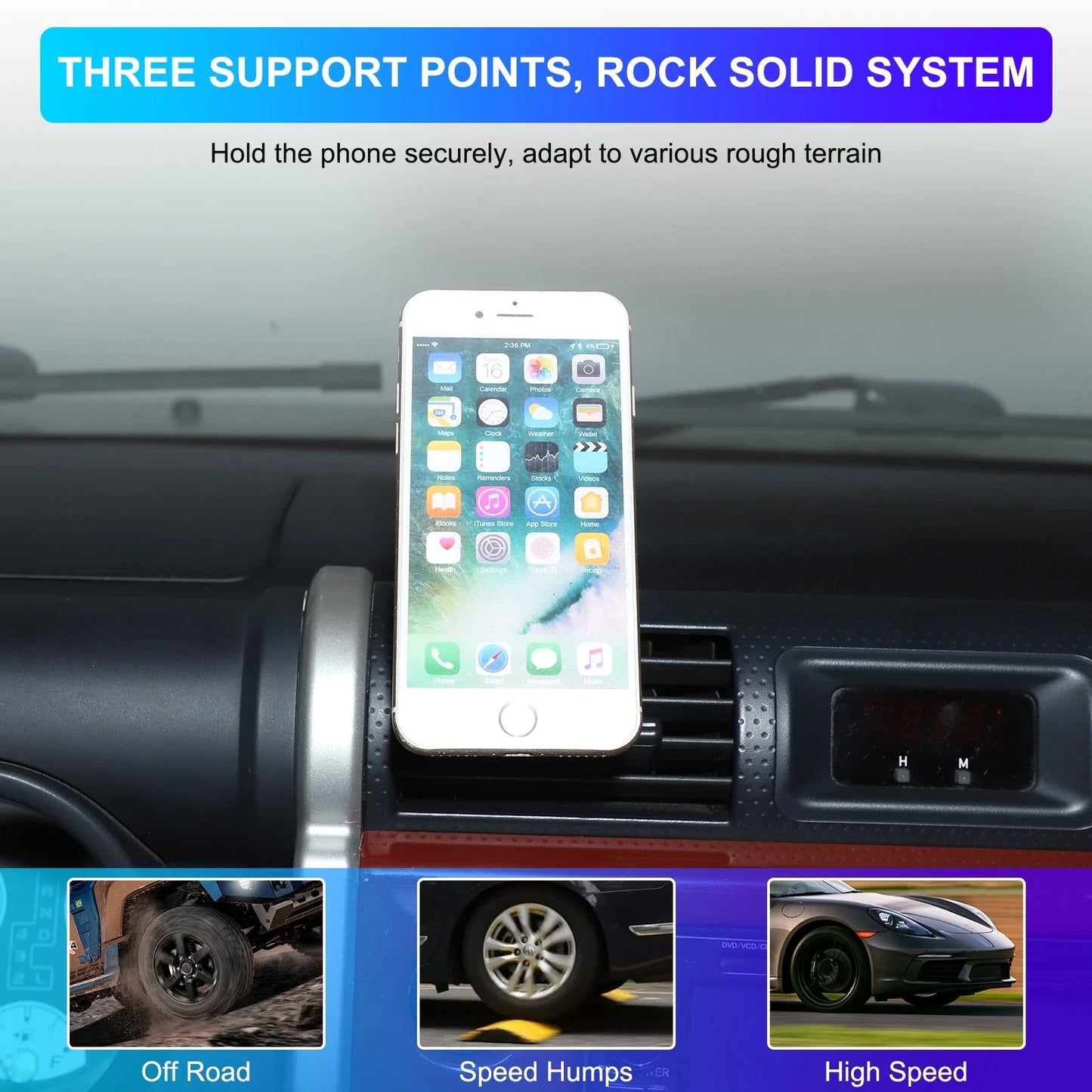 Dashboard Center Console Phone Holder Mount Stand for Toyota FJ Cruiser (2007–2017)