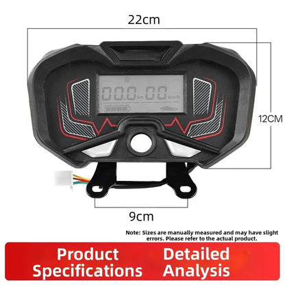 LCD Voltage Meter and Speedometer 48V 60V 72V for Electric Tricycle Front Mount