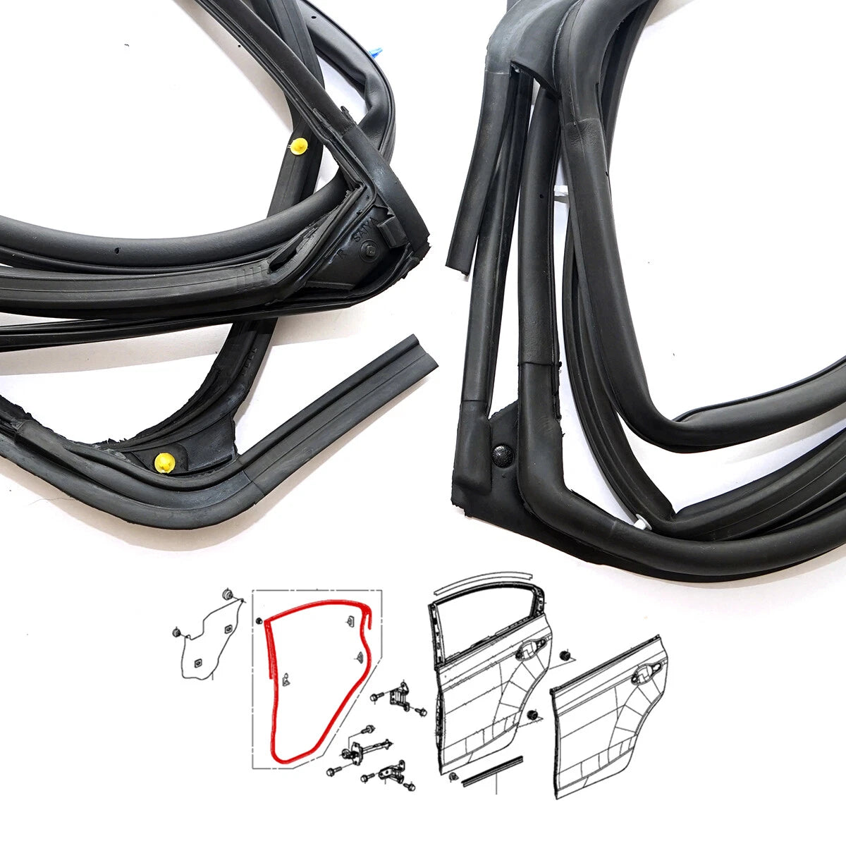 Rear Door Weatherstrip for Honda Civic 4DR 2012-2015
