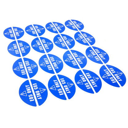 Set of 16 E85 Gasoline Fuel Tank Stickers for Gas Gasoline