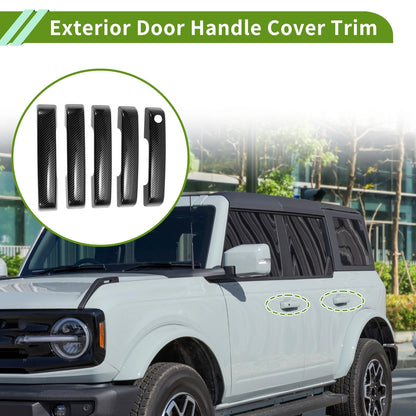 Set of 1 Exterior Door Handle Cover Trim for Ford Bronco (2021–2025) Carbon Fiber Black