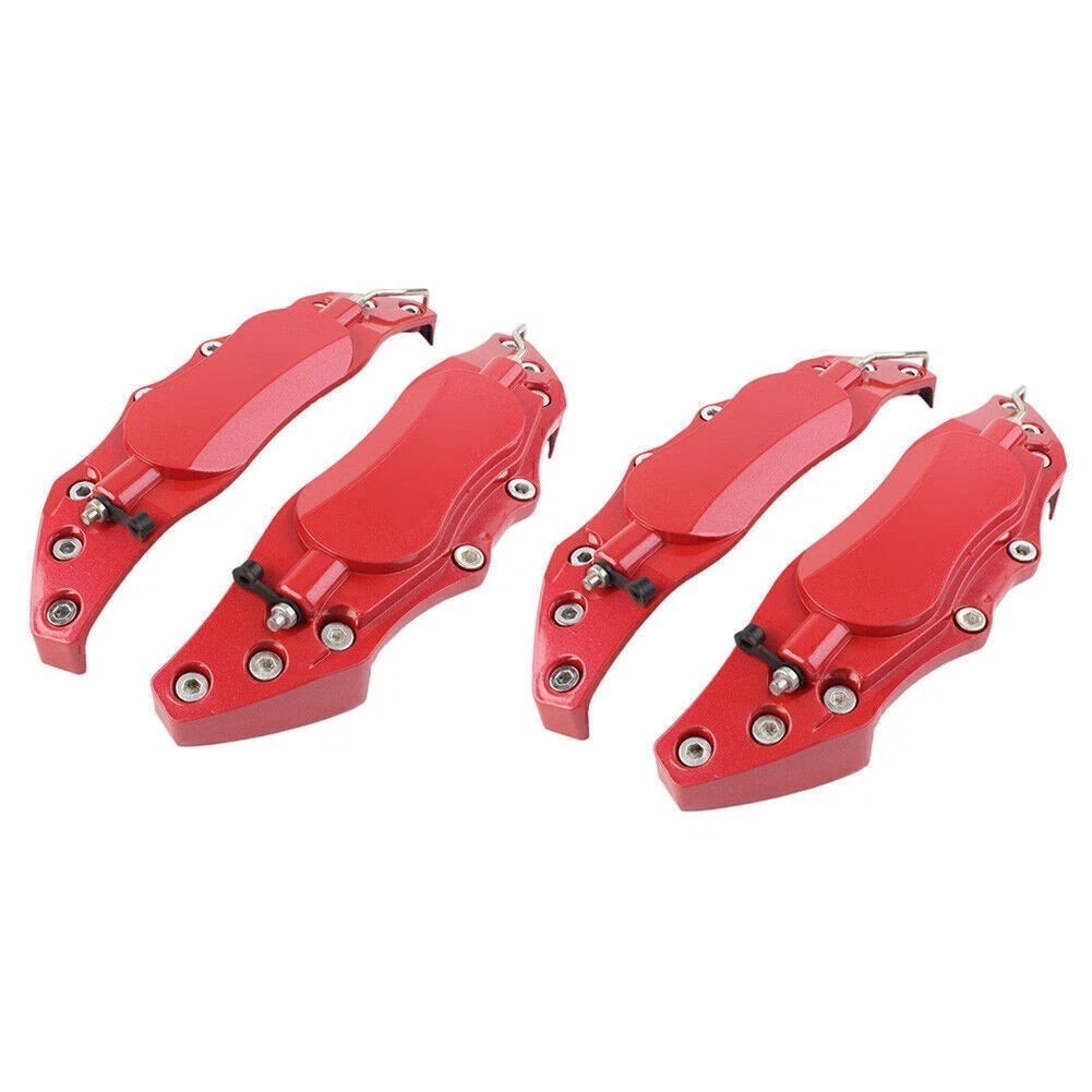 Set of 4 Metal 3D Brake Caliper Covers for Universal Fit (10.5") - Red