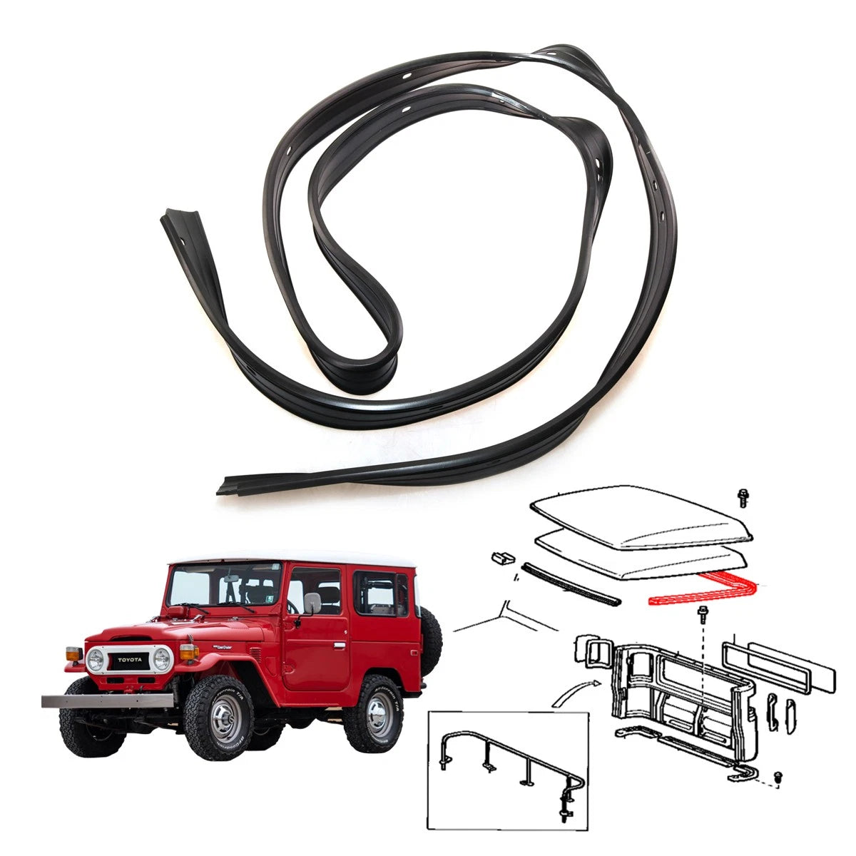 Roof Drip Moulding for Toyota Land Cruiser BJ45 FJ45 HJ45 HJ47 (1969–1986)