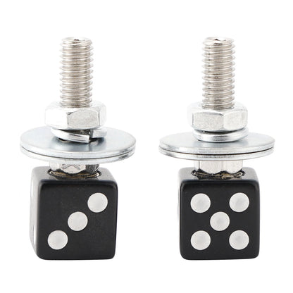 License Plate Screws and Nuts for Motorcycle (Custom Dice, Black)