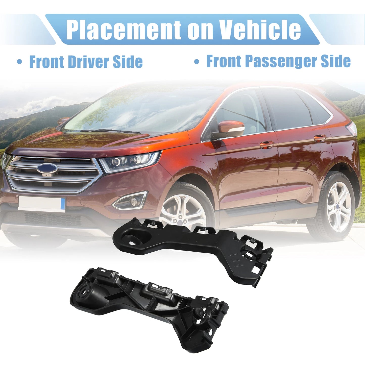 Set of 2 Front Bumper Mounting Support Brackets BT4Z17C947A for Ford Edge (2011–2014)