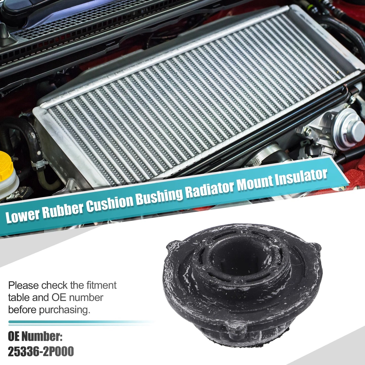 2X Lower Rubber Cushion Radiator Mount Insulator for Kia Sorento (2011–2015)