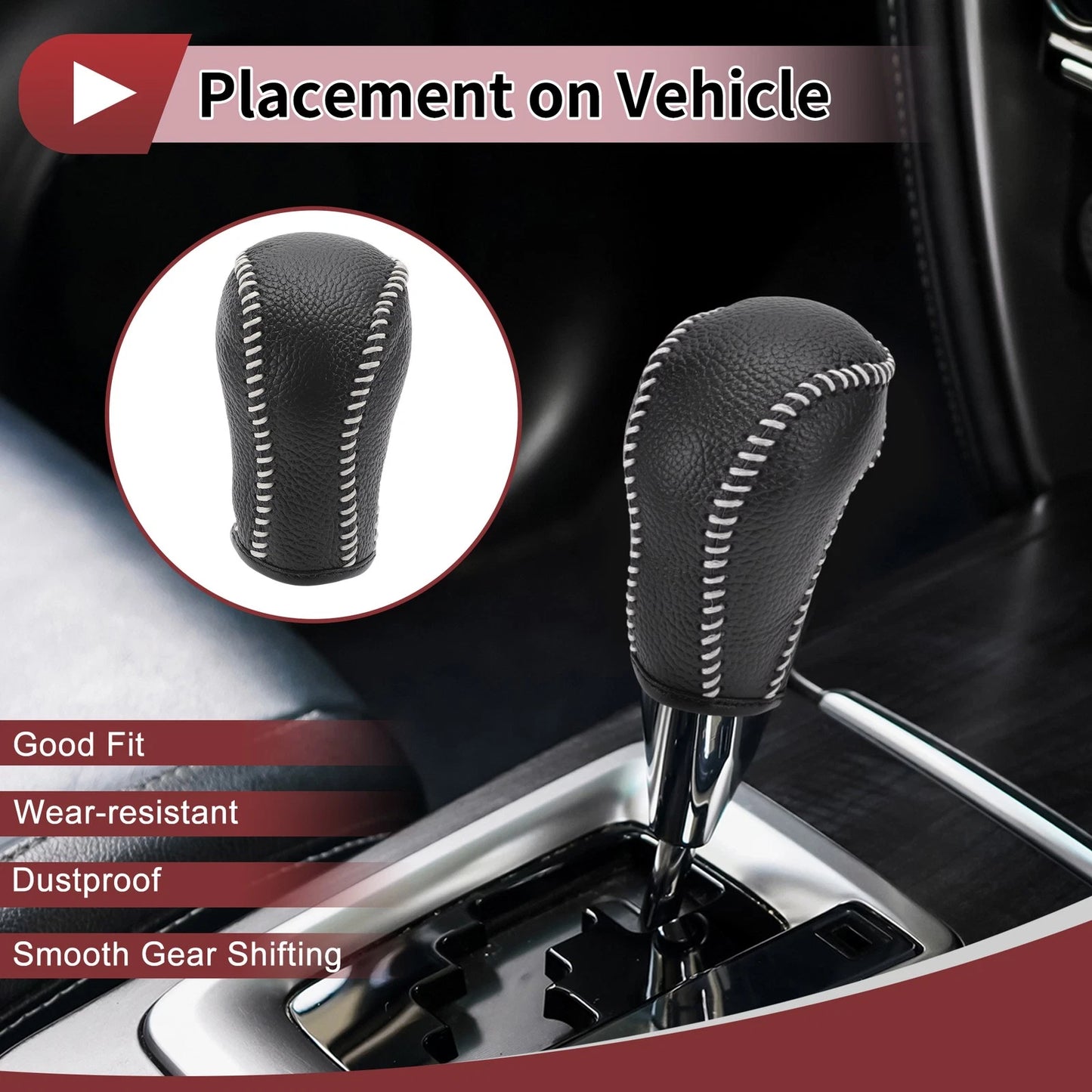 1Pc Gear Shift Knob Cover for Mazda CX-5 (2013–2014) Black Beige