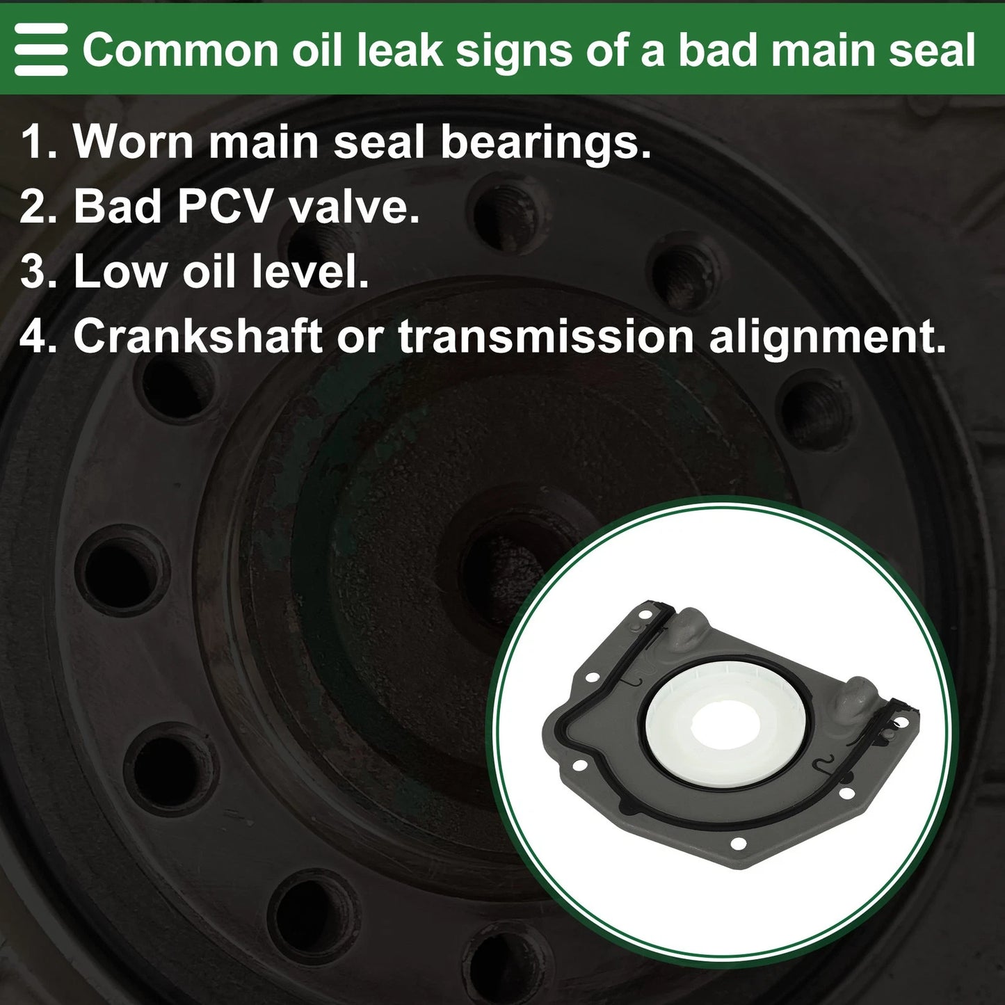 1 Pc Rear Crankshaft Oil Seal with Flange for Ford Fiesta (2014–2019) No.CM5Z6335A