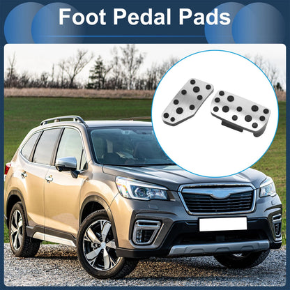 2X Foot Accelerator Pedal Covers for Subaru Forester (2019–2021) Silver Tone