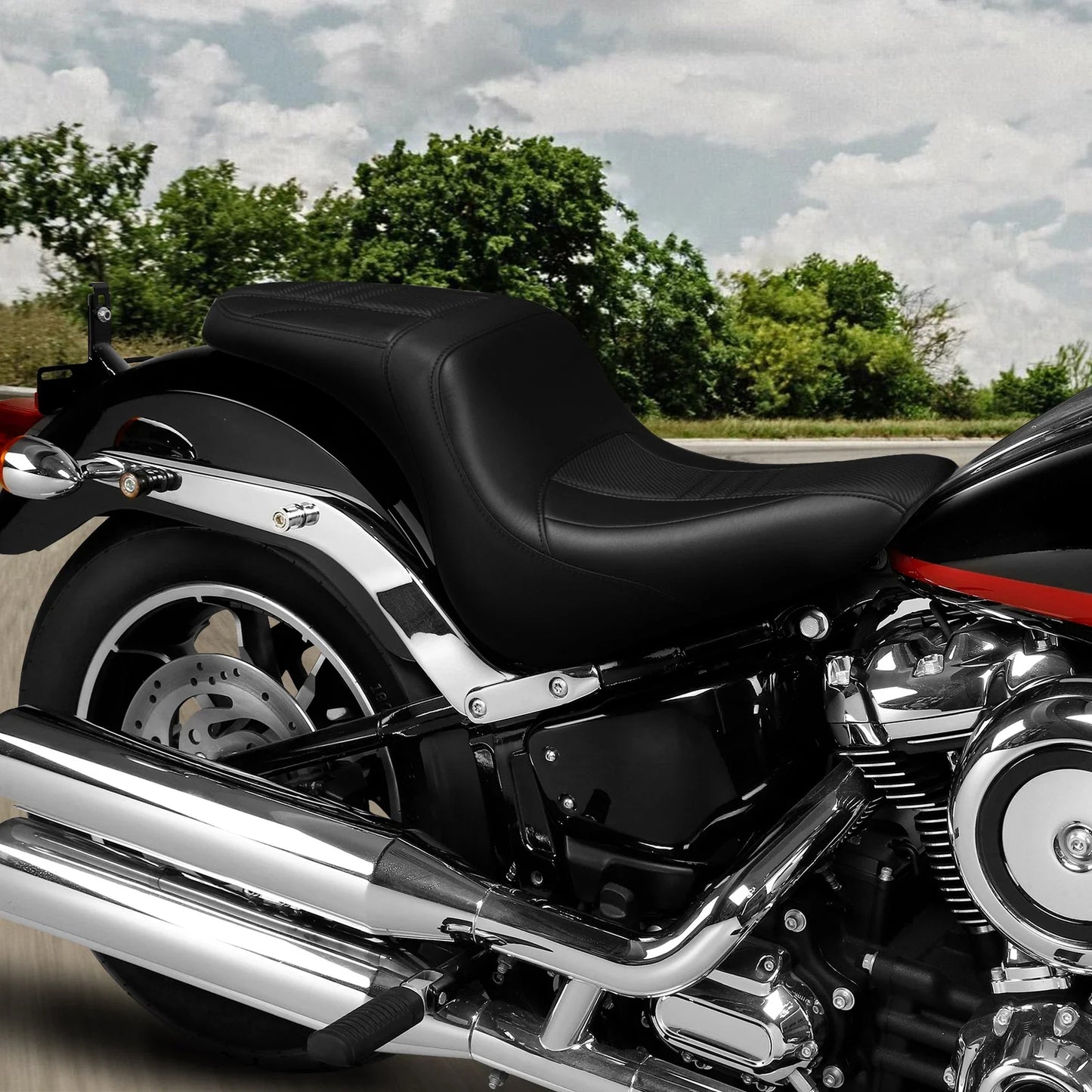 Black Driver & Passenger Seat for Harley Low Rider FXLR (2018-2024)