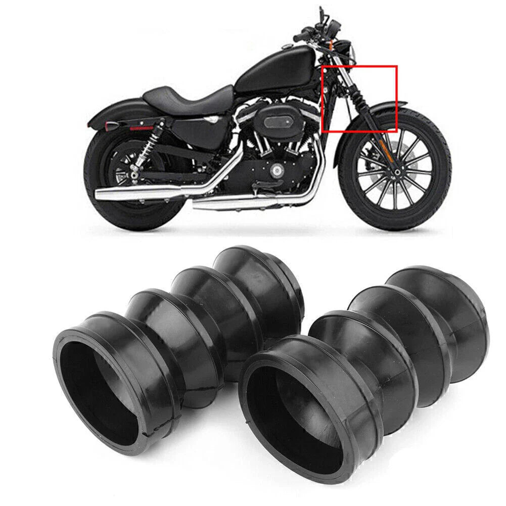 39mm Fork Rubber Gaiters for Harley Iron 883, Sportster 1200 (2004-2023)