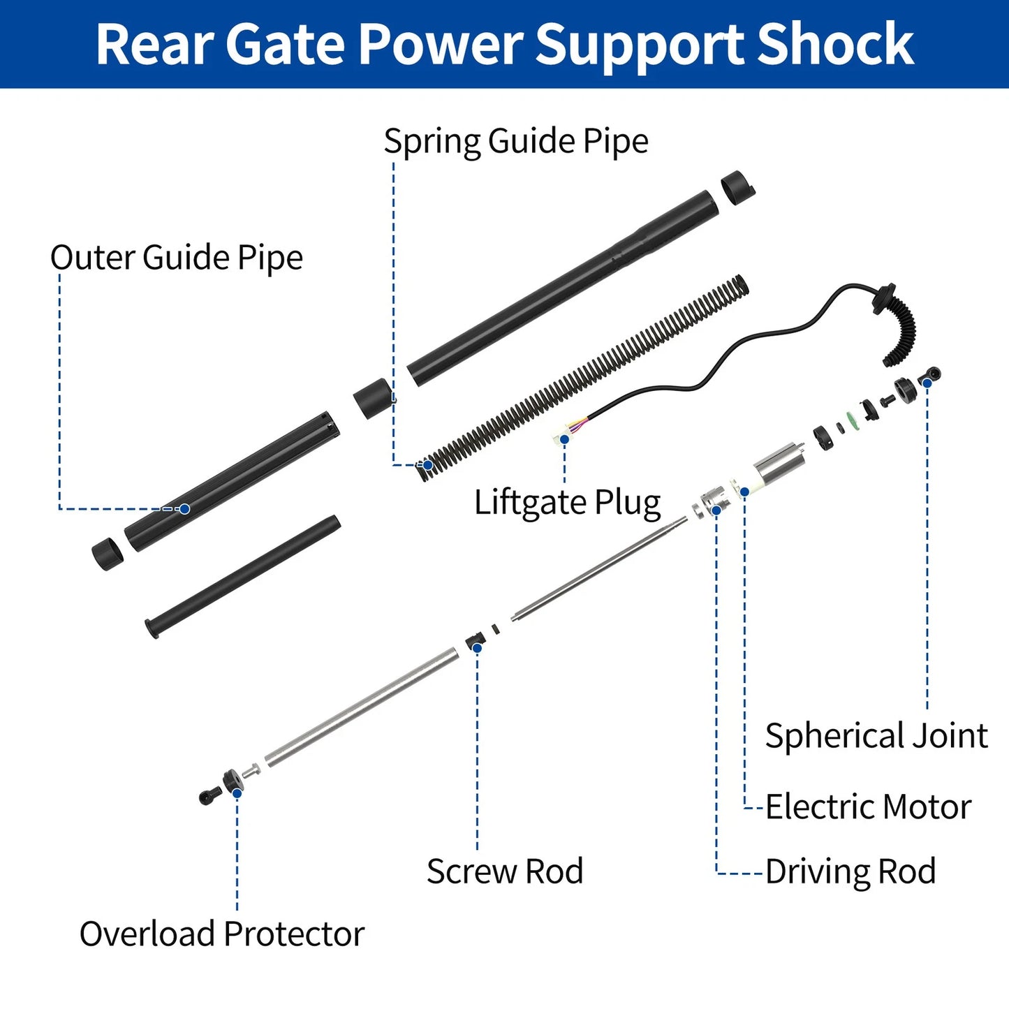 LH RH Tailgate Power Lift Support for Lexus NX250 NX350 (2022–2025) No. 6892078031