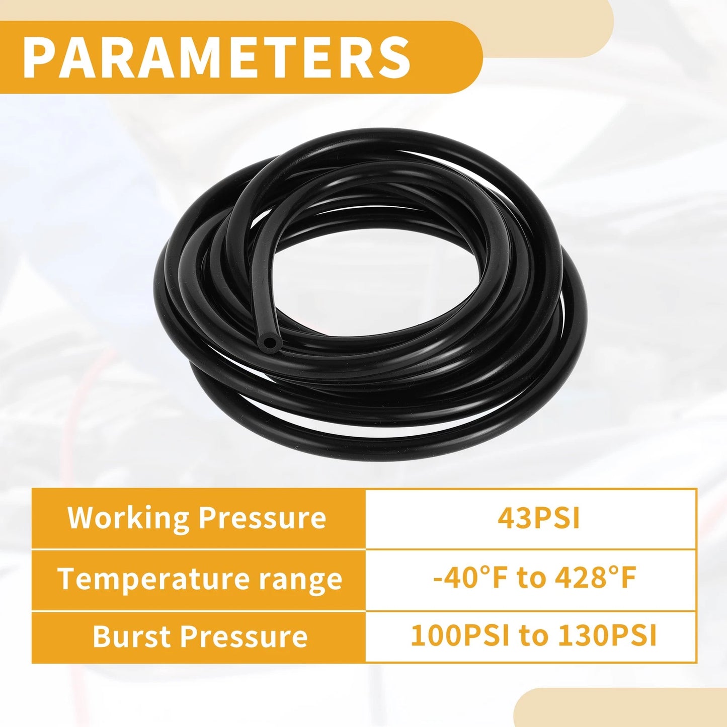 10FT 3/16" Silicone Vacuum Tubing Hose for Air and Water (ID 4mm, Thickness 2mm)
